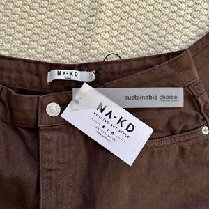 NWT NA-KD Brown Straight Leg Jeans